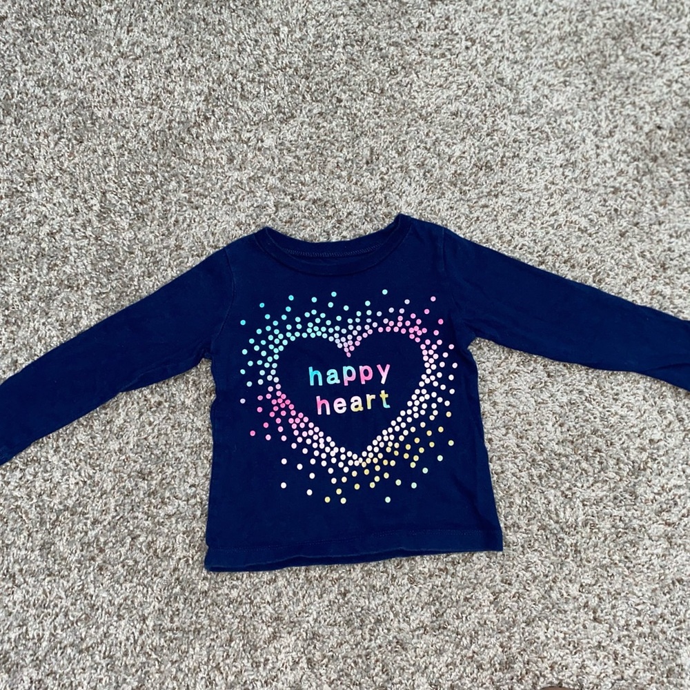 Carter’s Happy Heart Girls Long Sleeve Shirt - Navy size 18M